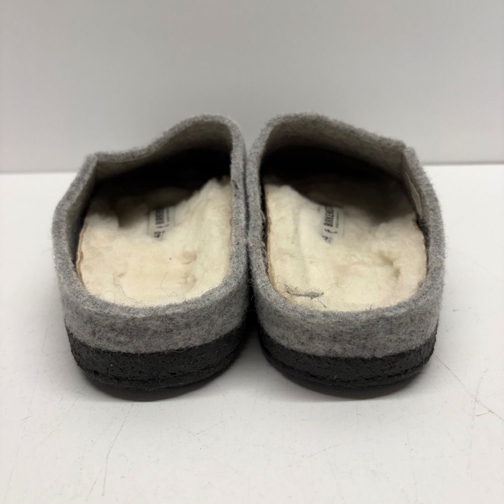 Birkenstock Clogs Women 9 Gray Wool Zermatt Shearling Lined Slipper Comfort Shoe - Picture 5 of 11